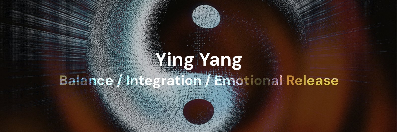 Yin Yang symbol glowing with light rays, representing balance, emotional integration, and inner harmony.