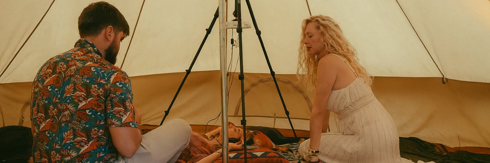 Awakening awareness with Soma Light Experience during a guided light session in a calm, natural setting.